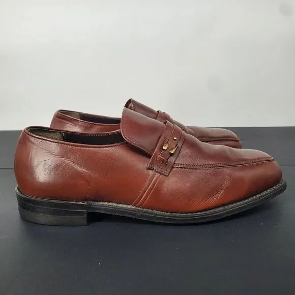 Lehigh Safety Shoes Mens 9.5 EEE Brown Leather Penny Loafers Slip On Work - Picture 6 of 7